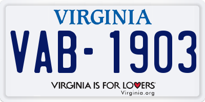 VA license plate VAB1903