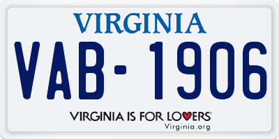 VA license plate VAB1906