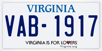 VA license plate VAB1917