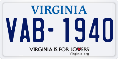 VA license plate VAB1940