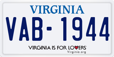 VA license plate VAB1944