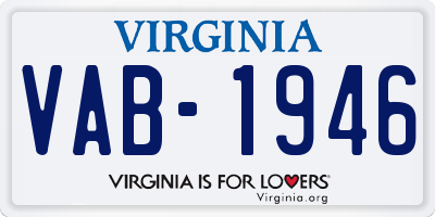 VA license plate VAB1946