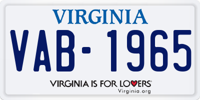 VA license plate VAB1965