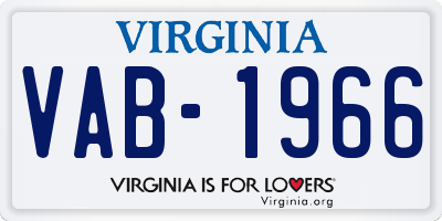 VA license plate VAB1966