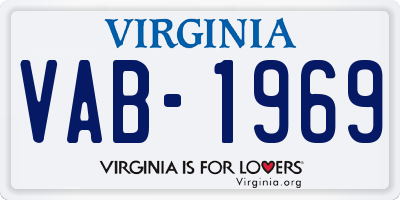 VA license plate VAB1969