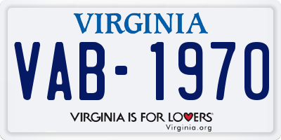 VA license plate VAB1970