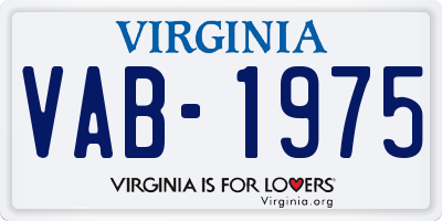 VA license plate VAB1975