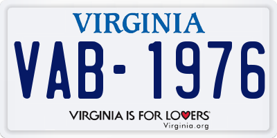 VA license plate VAB1976