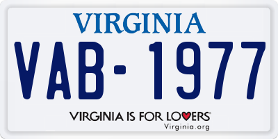 VA license plate VAB1977