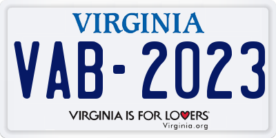 VA license plate VAB2023