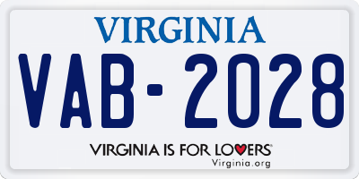 VA license plate VAB2028