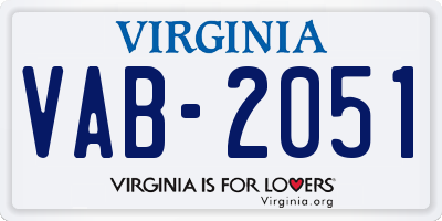 VA license plate VAB2051