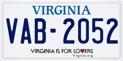 VA license plate VAB2052