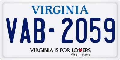 VA license plate VAB2059