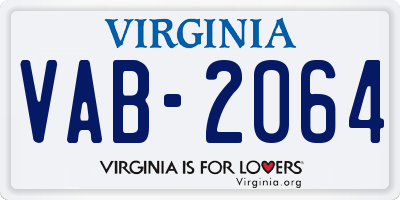 VA license plate VAB2064