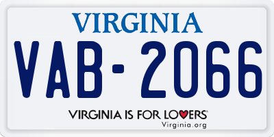 VA license plate VAB2066