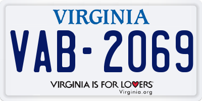 VA license plate VAB2069