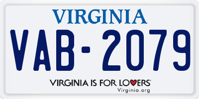 VA license plate VAB2079