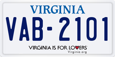 VA license plate VAB2101