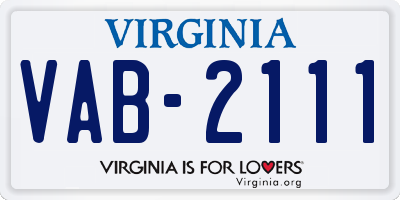 VA license plate VAB2111