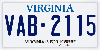 VA license plate VAB2115