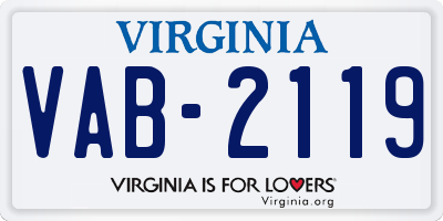 VA license plate VAB2119