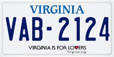 VA license plate VAB2124