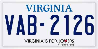 VA license plate VAB2126