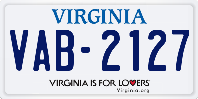 VA license plate VAB2127