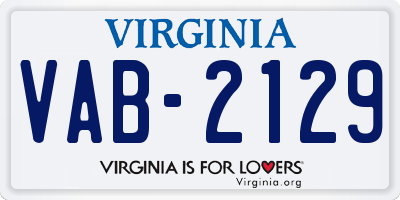 VA license plate VAB2129