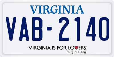 VA license plate VAB2140