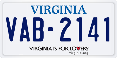 VA license plate VAB2141