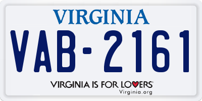 VA license plate VAB2161