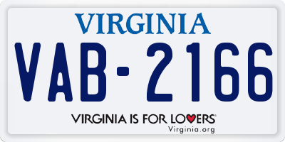 VA license plate VAB2166