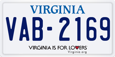 VA license plate VAB2169