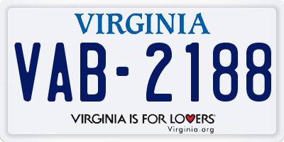 VA license plate VAB2188