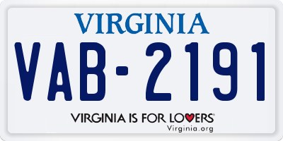 VA license plate VAB2191