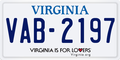 VA license plate VAB2197