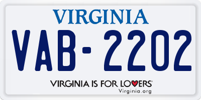 VA license plate VAB2202