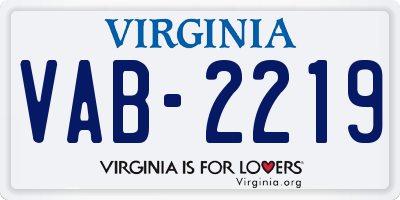 VA license plate VAB2219