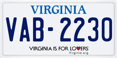 VA license plate VAB2230