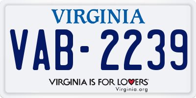 VA license plate VAB2239