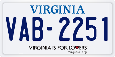 VA license plate VAB2251