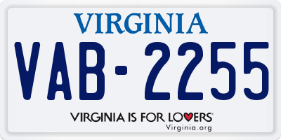 VA license plate VAB2255