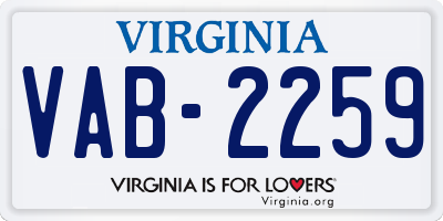 VA license plate VAB2259