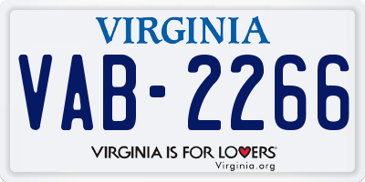 VA license plate VAB2266