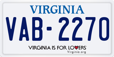 VA license plate VAB2270