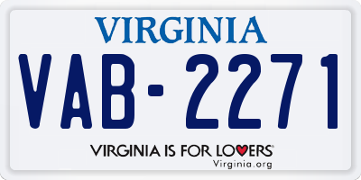 VA license plate VAB2271