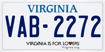 VA license plate VAB2272