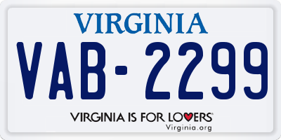 VA license plate VAB2299